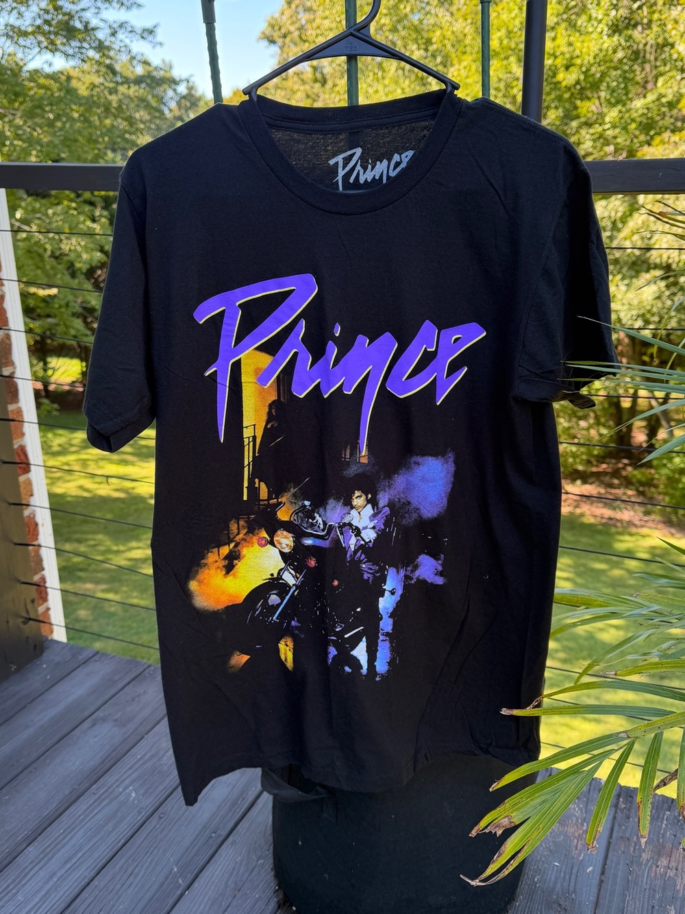 Prince Purple Rain Motorcycle Graphic Tee Black Large